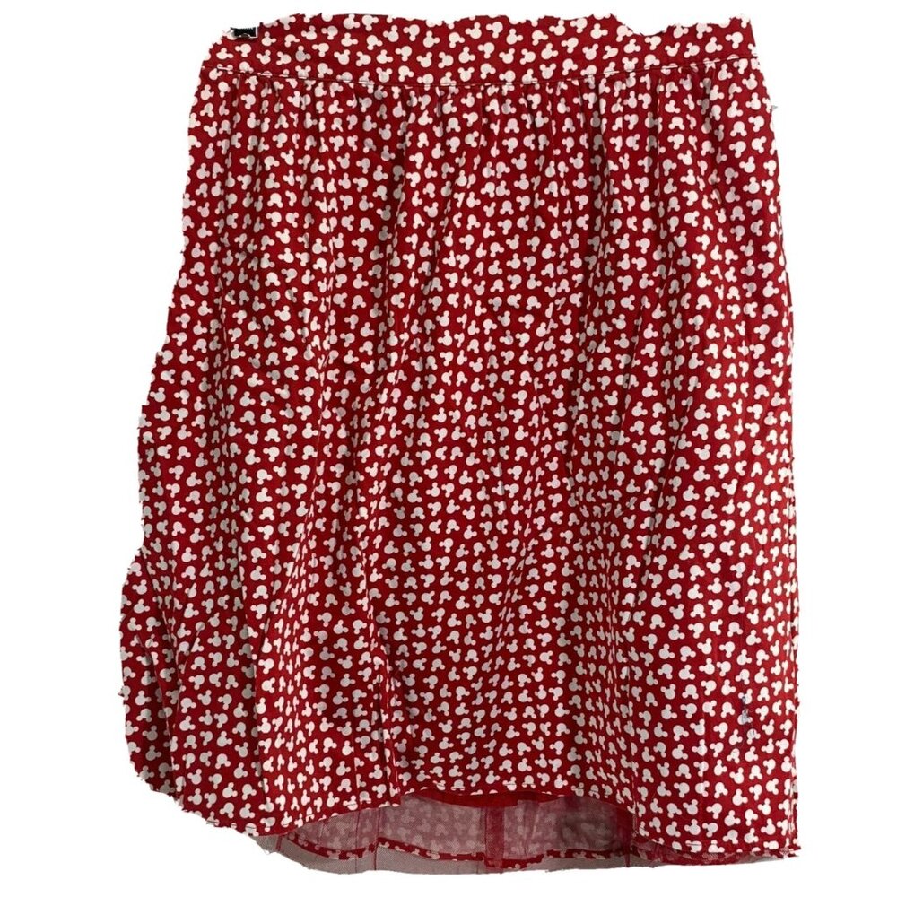 Disney Size 28 Red Mickey Polka Dots Fully Lined Zipper Closure Skirt